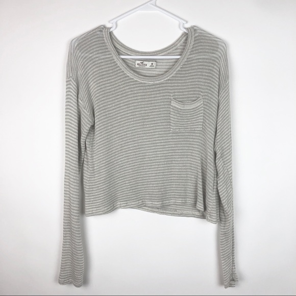 Hollister Striped Long Sleeve Knit Crop Top - Picture 4 of 13